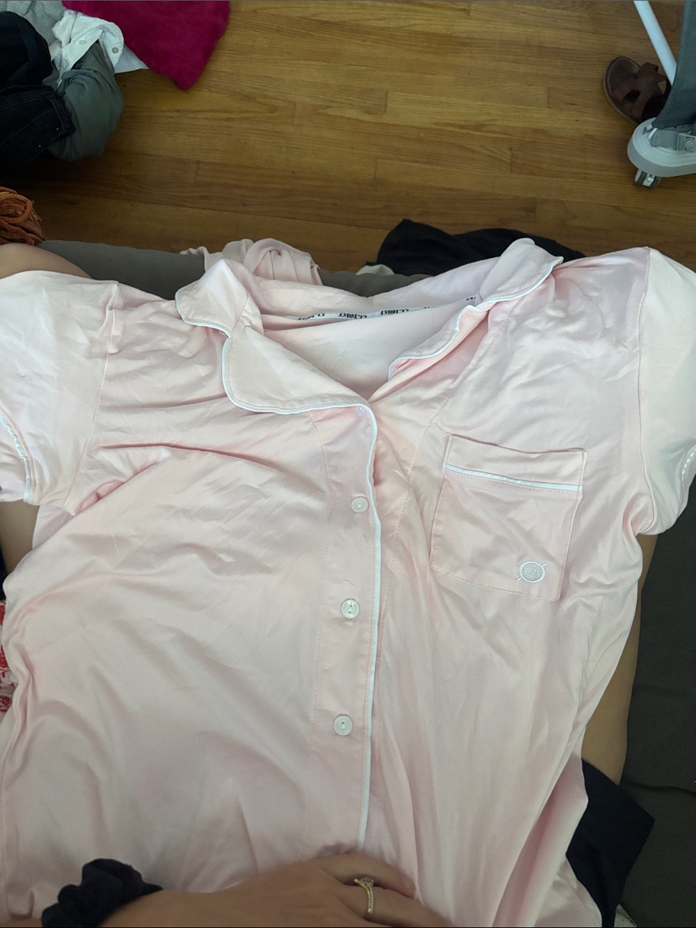 Born børn light pink super soft pajama set short sleeve long pants